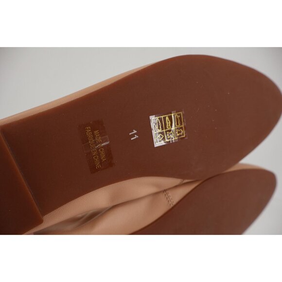 Jeffrey Campbell Tippy Ballet Flat Beige Gold Leather Pointed Toe Metal Ring 11 - Picture 10 of 13